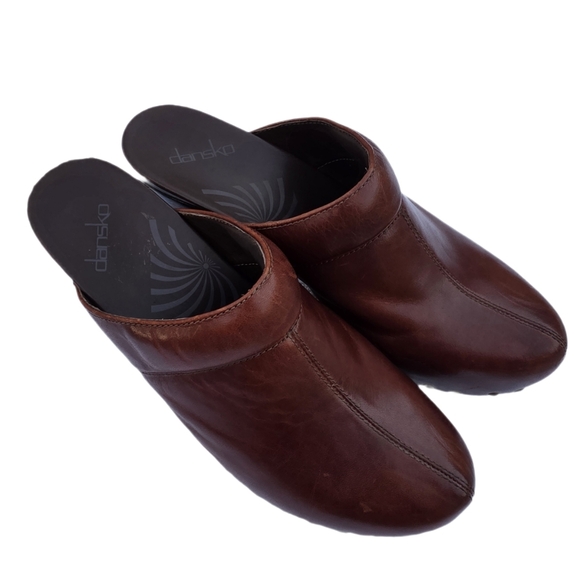 Dansko Rae Brown Leather Studded Heel Clog Mules - Size 41 - Picture 14 of 16